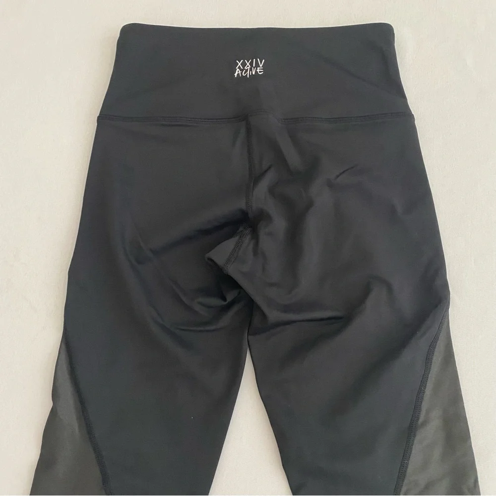 XXIV Active Women’s Strike Leggings XS 7/8 High Waisted Mesh Panels Gym Yoga